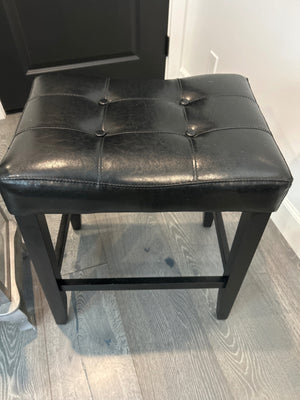 Black Pleather Bar Stool