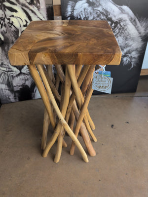 Twig Leg Wood Accent Table