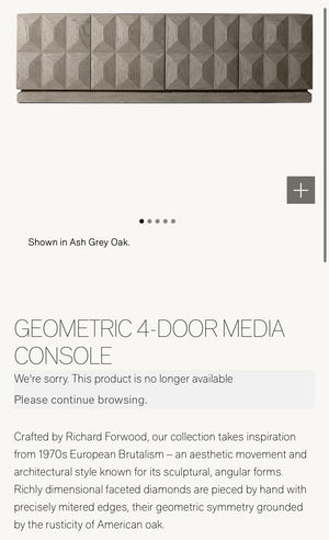 Restoration Hardware Geometic 4 Door Media Console