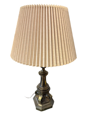 Stiffel Brass Table Lamp Pleated Shade