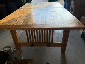 Mission Style Oak Trestle Dining Table
