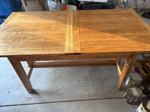 Mission Style Oak Trestle Dining Table