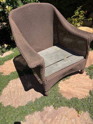 Outdoor Wicker Chair and Ottoman