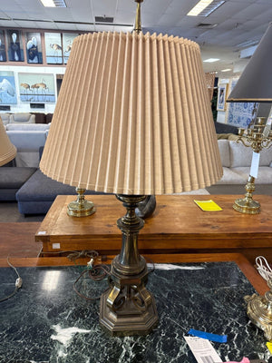 Stiffel Brass Table Lamp Pleated Shade
