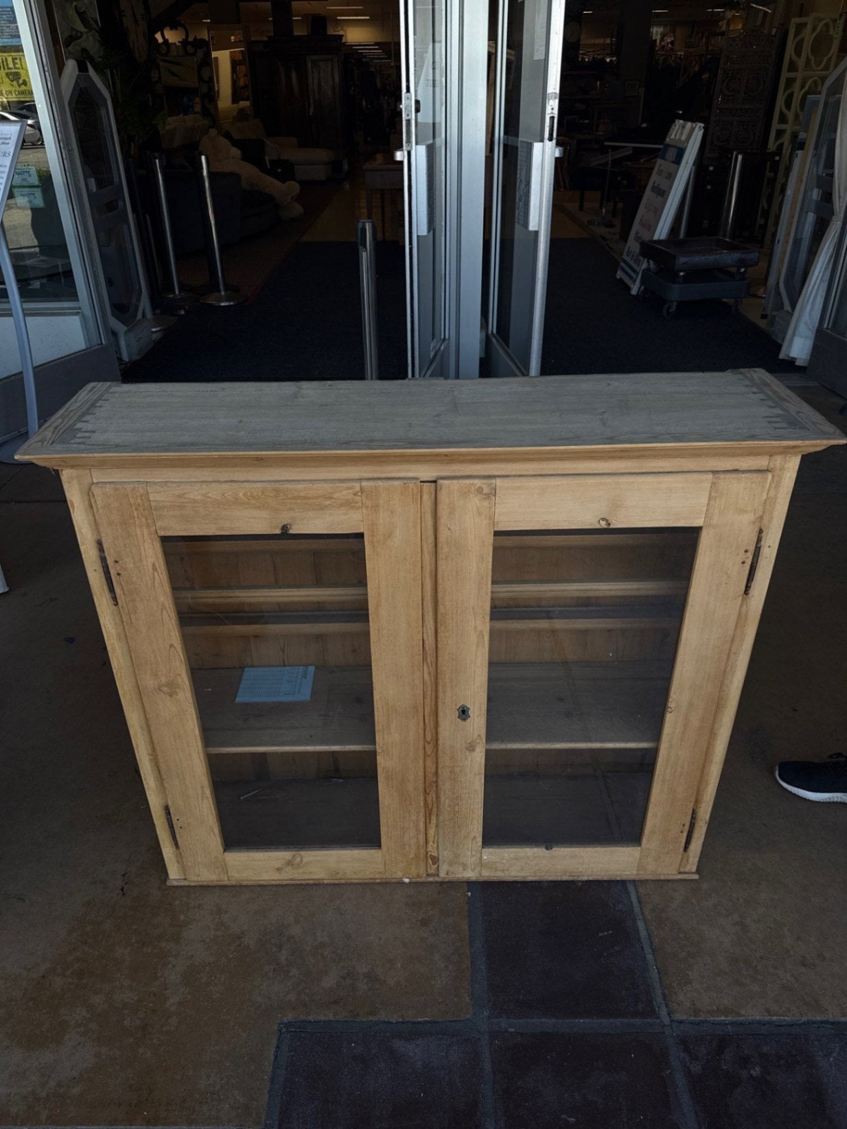 Antique English Pine Hutch Top Cabinet