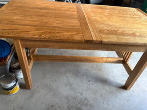 Mission Style Oak Trestle Dining Table