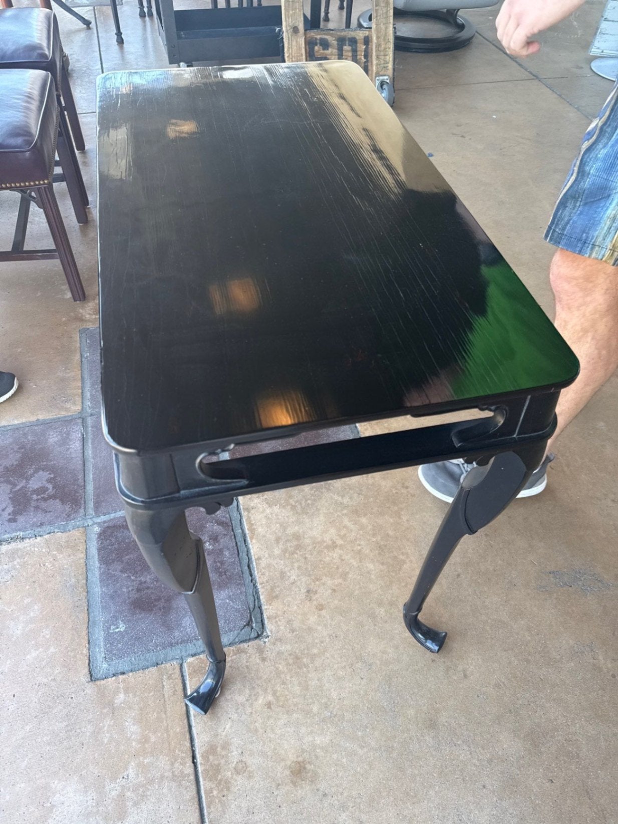 Baker Black Asian Side Table