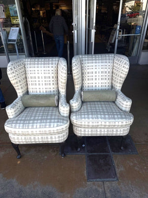 Pair Wingback Chairs