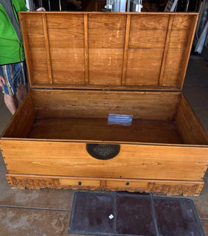 Chinese Elm Camphor Trunk Base Drawers