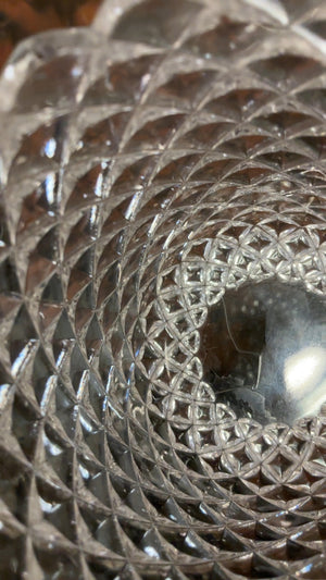 Diamond Cut Glass ( Crack on bottom)