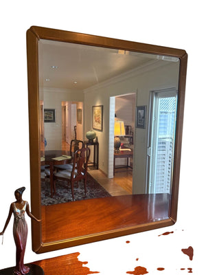 Art Deco Framed Beveled Glass Mirror with Gold Frame