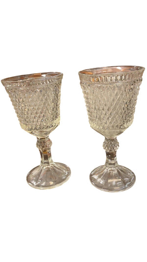 Pair of Diamond Print Goblets