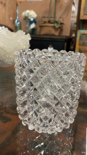 Diamond Cut Glass ( Crack on bottom)