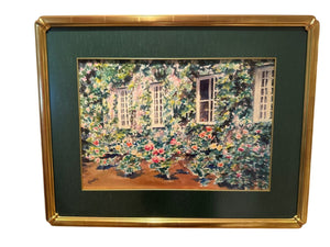 Signed Garden Watercolor by Romainie