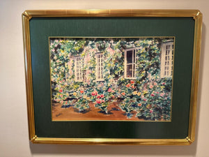 Signed Garden Watercolor by Romainie