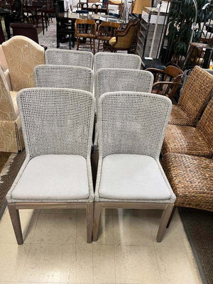 Essentials for Living Gray Tan Woven Back Dining Chairs Set Of 6