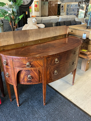Maitland Smith Flame Mahogany Curved Front Sideboard Credenza