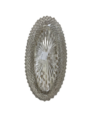 Oval Shaped Glass Dish w/ Pattern