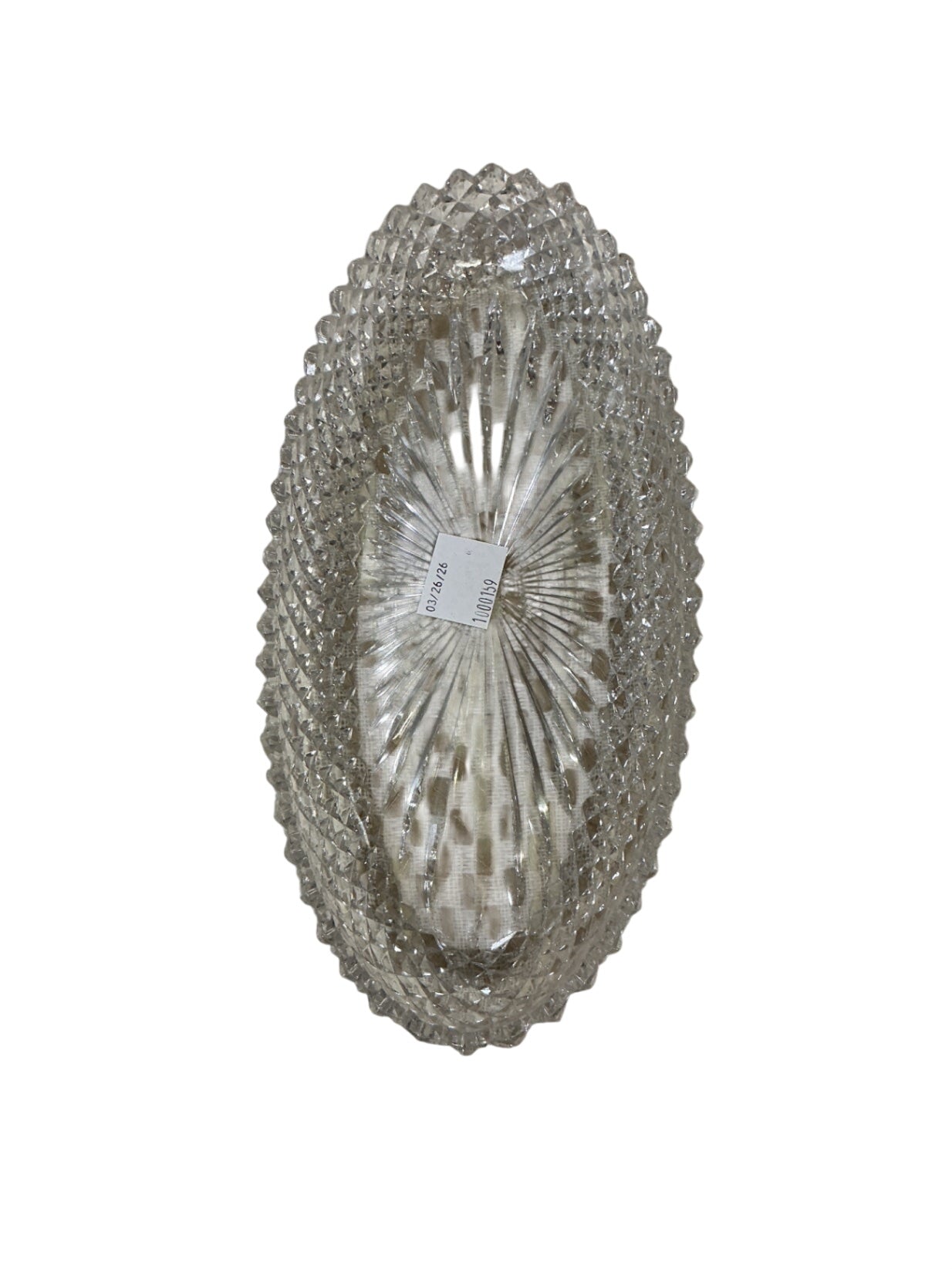 Oval Shaped Glass Dish w/ Pattern