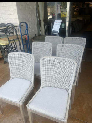 Essentials for Living Gray Tan Woven Back Dining Chairs Set Of 6