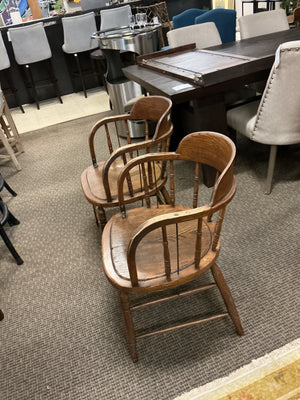 Vintage Spindle Back Arm Chairs-Pair