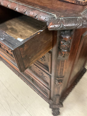 Italian Carved Wood Armoire / Dresser