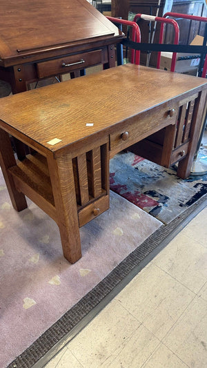 Oak Rectangular Library Table Natural Finish