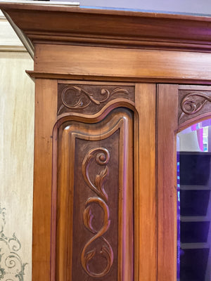 Carved Mirror Door Wardrobe