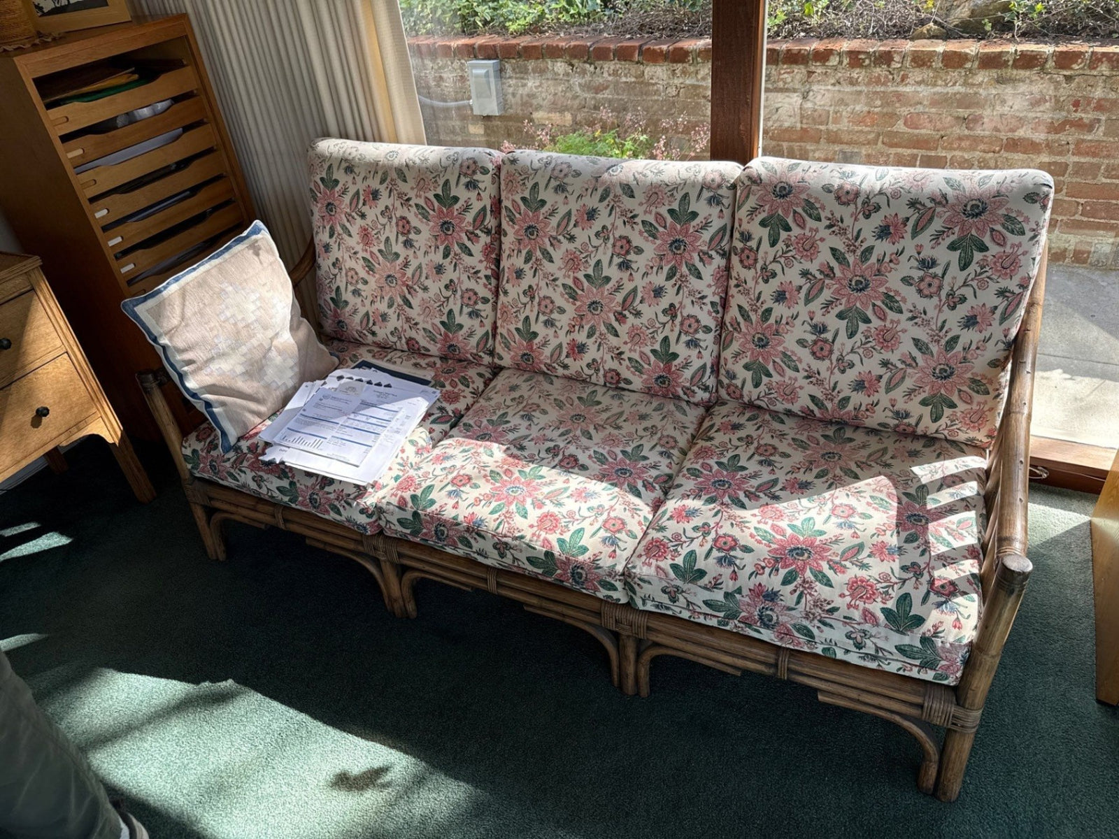 McGuire Bamboo Rattan Sofa 68in W