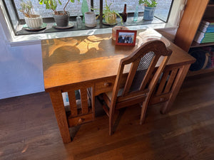 Oak Rectangular Library Table Natural Finish