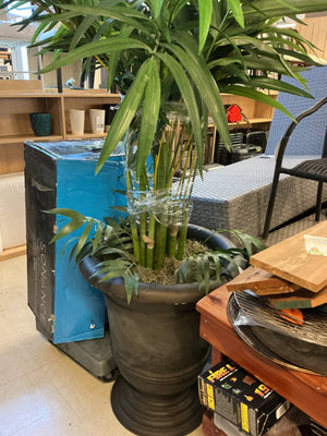 Faux  Bamboo Palm in Brown Planter