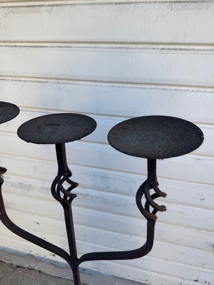 Wrought iron floor candelabra