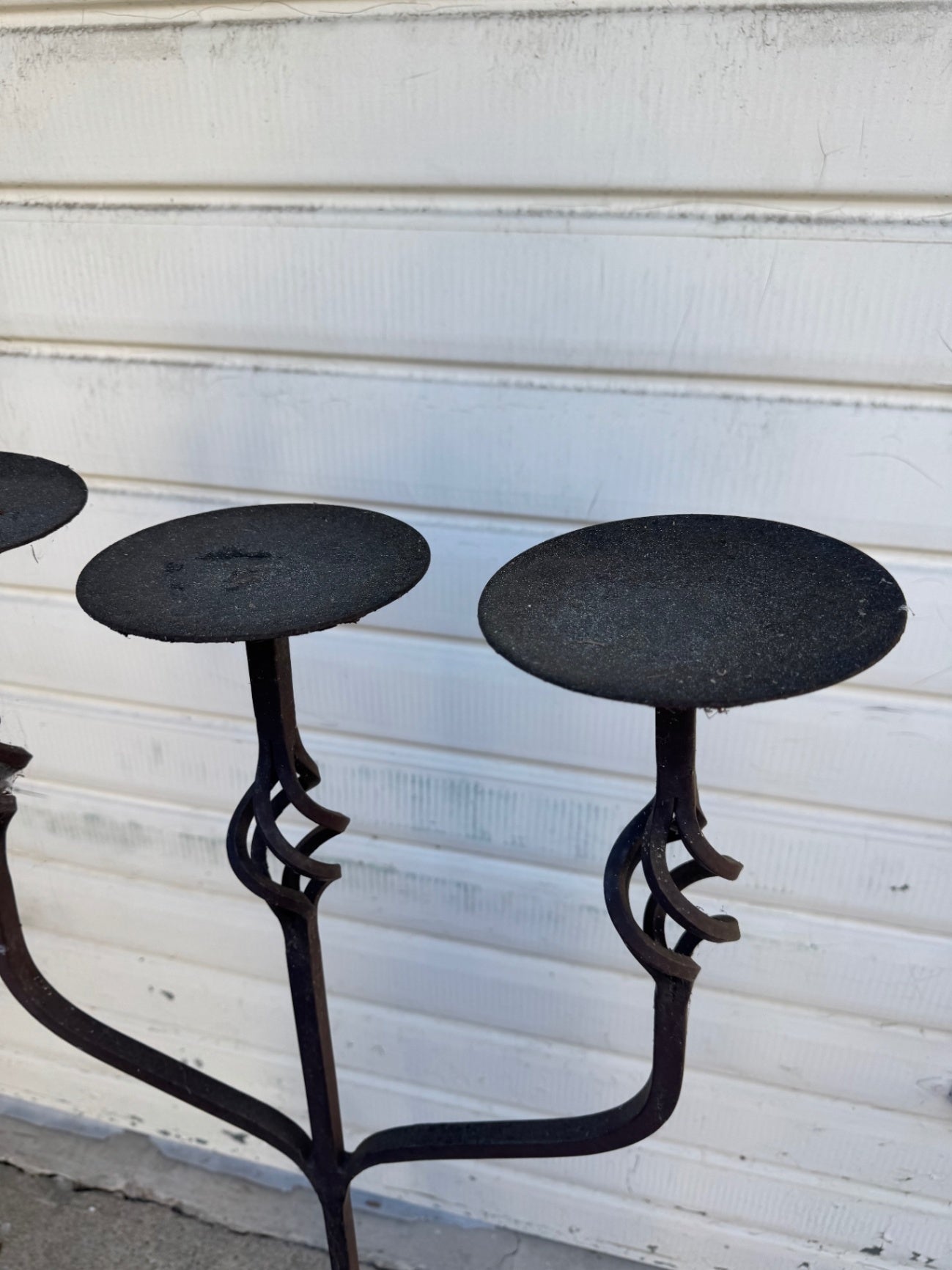 Wrought iron floor candelabra