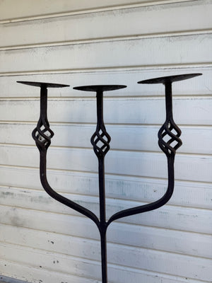 Wrought iron floor candelabra
