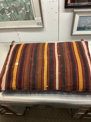 Vintage Kilim Rug Pillow 36 x 24 Red & Turquoise