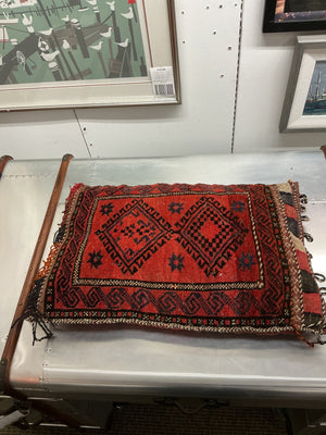 Vintage Kilim Rug Pillow 28 x 19 Red