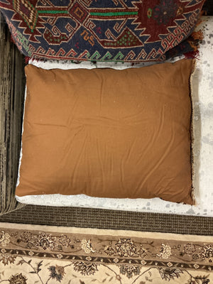 Vintage Kilim Rug Pillow 23 x 17.5 Red Blue & Brown