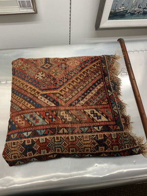 Vintage Kilim Rug Pillow 22 x 21 Red & Brown 100