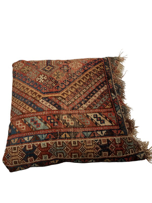Vintage Kilim Rug Pillow 22 x 21 Red & Brown 100