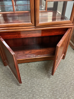 Chinese Rosewood Curio Display Cabinet & Bookcase Lighting