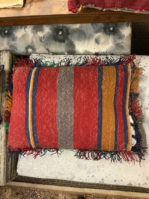 Vintage Kilim Pillow 27 x 19 Blue & Red