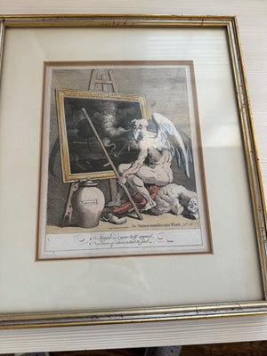William Hogarth, titled "Time Smoking a Picture"  12 in w x 14 in h