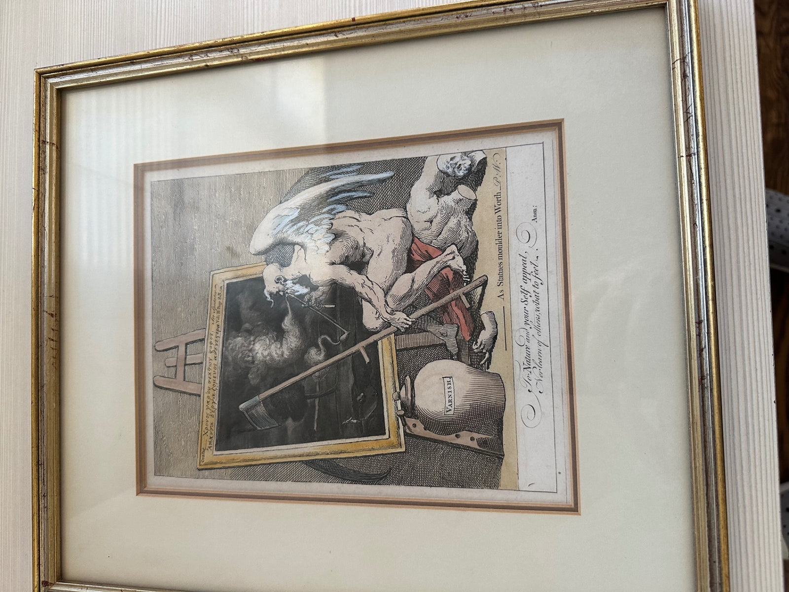 William Hogarth, titled "Time Smoking a Picture"  12 in w x 14 in h