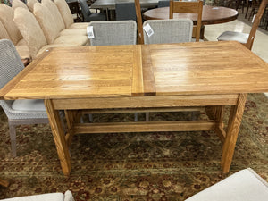 Mission Style Oak Trestle Dining Table