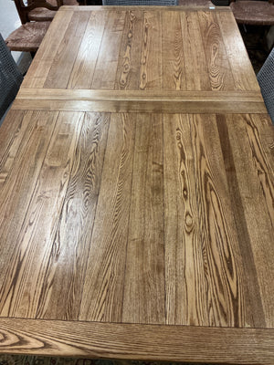 Mission Style Oak Trestle Dining Table