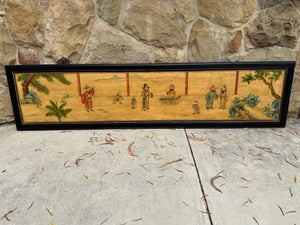 Large Chinese-Style Decorative Painted Wood Panel