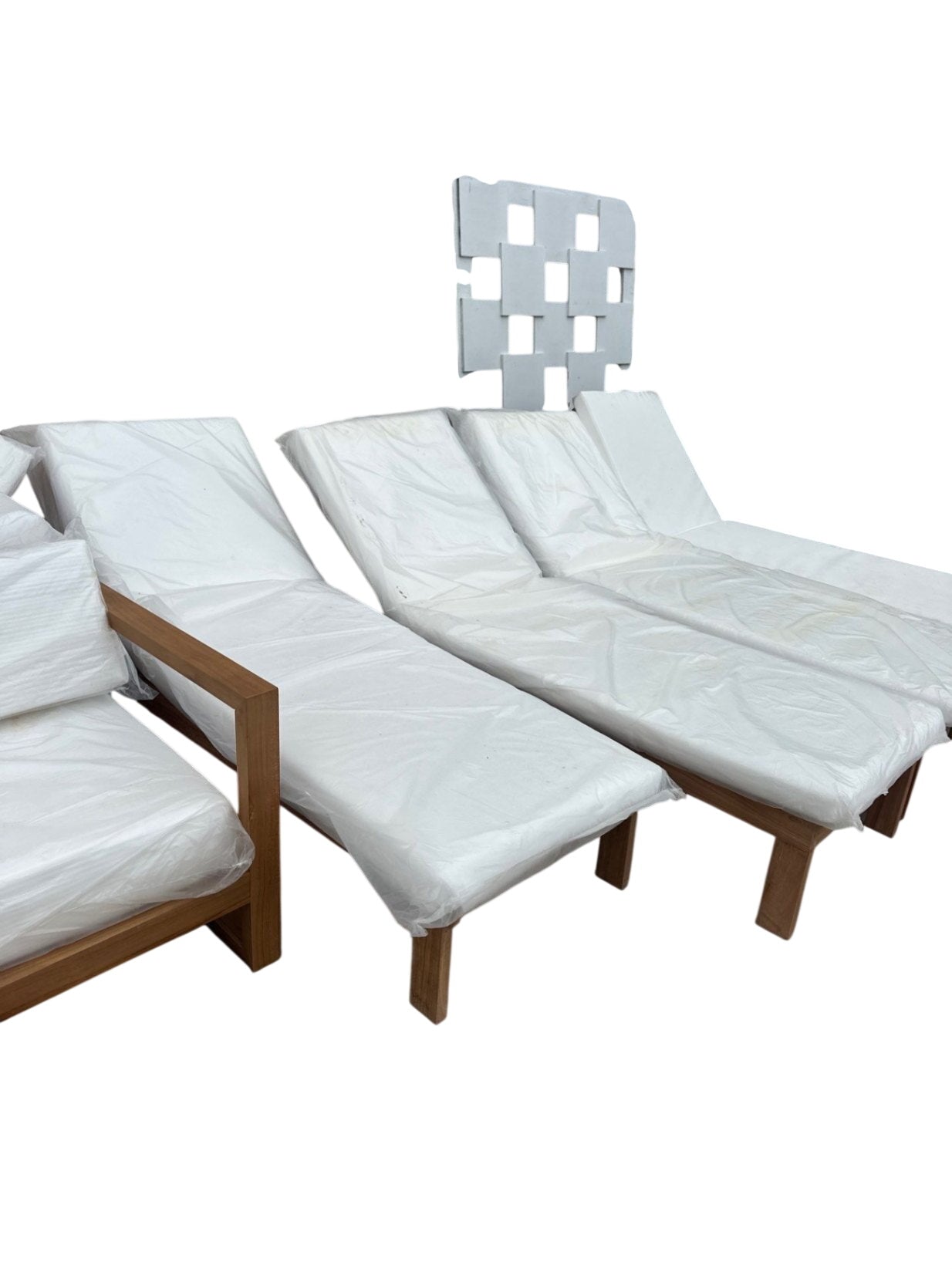 Modway Outdoor Patio Teak Chaise Lounge With Cushion