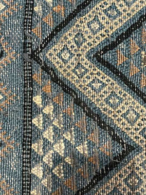 Blue Brown Beige Tunisian Wool Rug 5x6