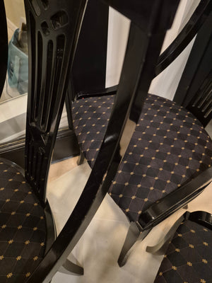 Pietro Costantini for Ello Black Lacquer Dining Chairs (set of 8)