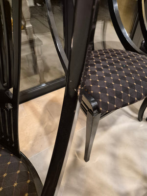 Pietro Costantini for Ello Black Lacquer Dining Chairs (set of 8)
